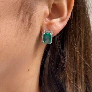 Brinco turmalina quadrado